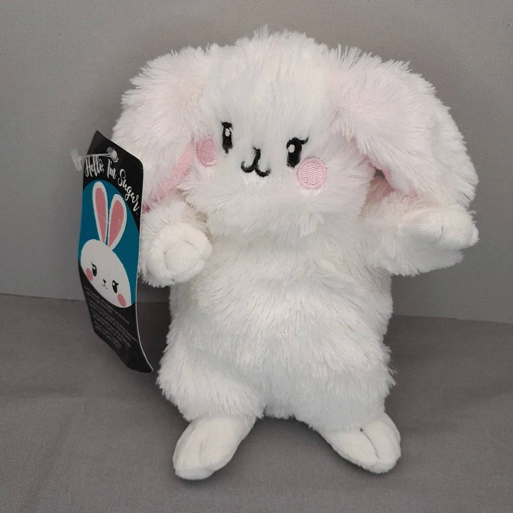 Hello I'm Sugar Bunny Plush White Rabbit Stuffed Animal 7 inch New with Tags